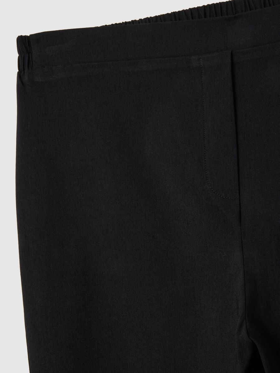 Women's Black Stretch Viscose Blend Leggings_5