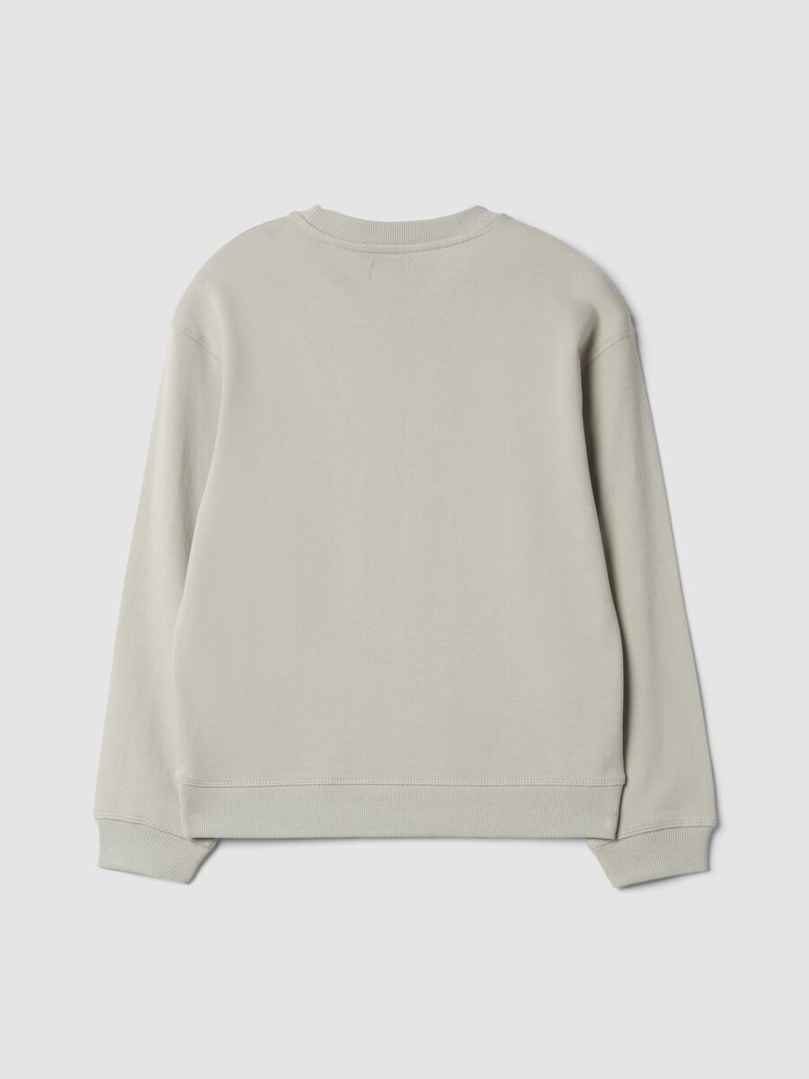 Grey 100% cotton gaming-print crew-neck sweatshirt_5