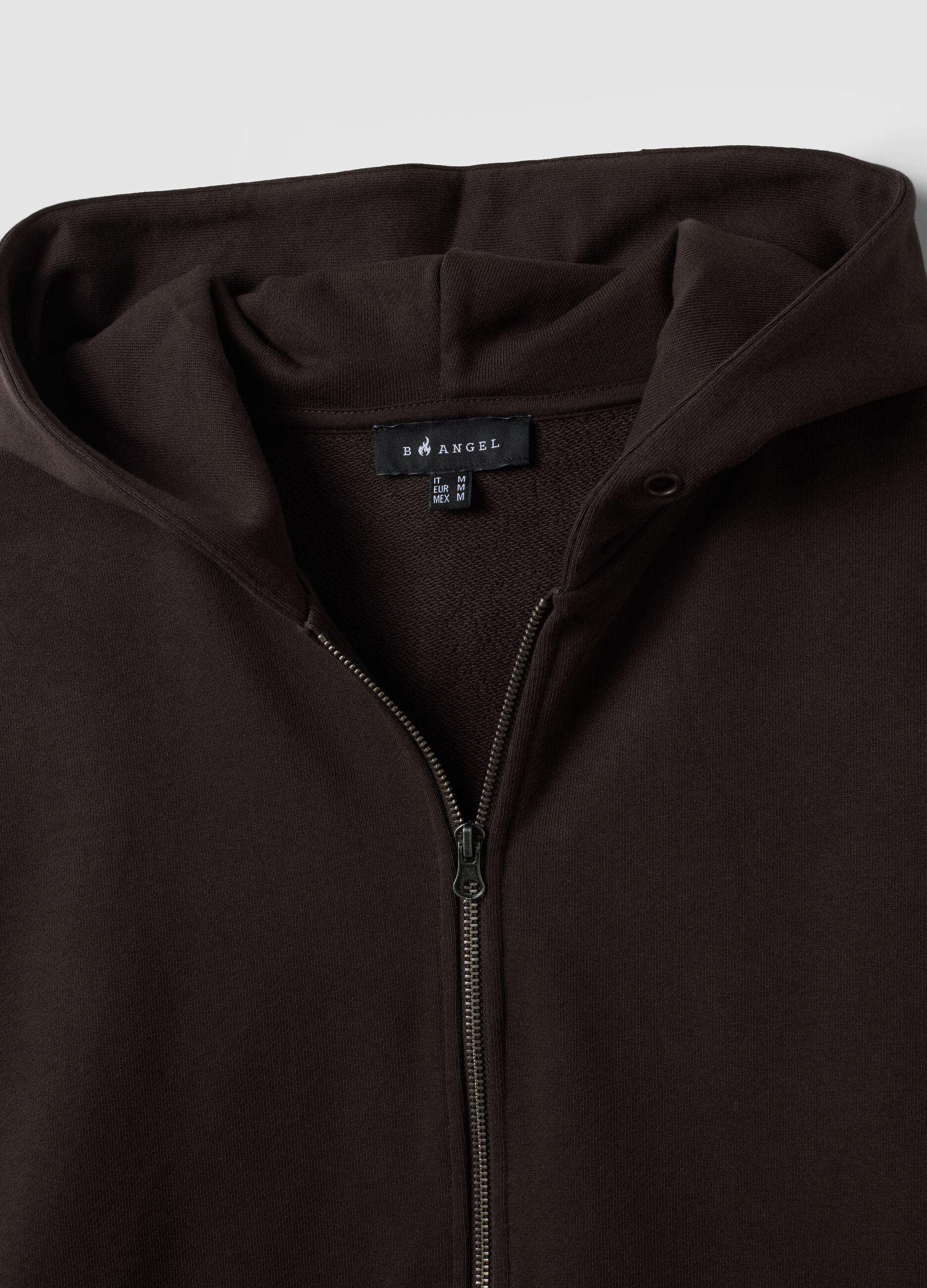 Brown cropped hoodie in pure cotton with oversized fit