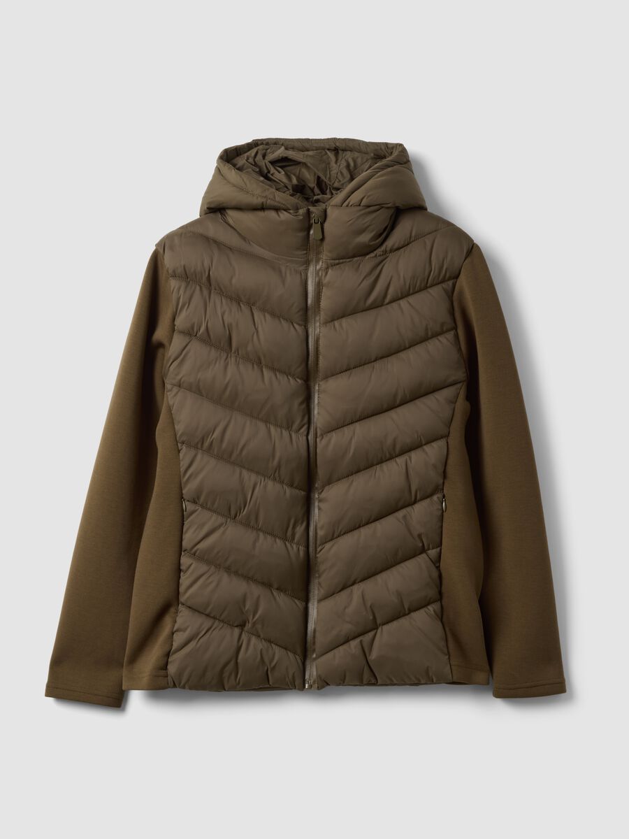 Brown regular-fit hooded zip-up jacket_0