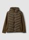 Brown regular-fit hooded zip-up jacket_0