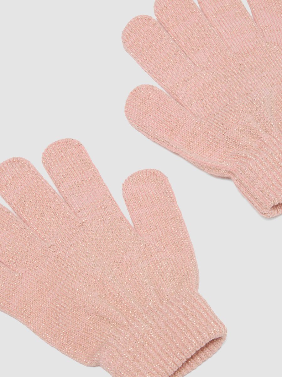 Pink Stretch-Fabric Gloves_1