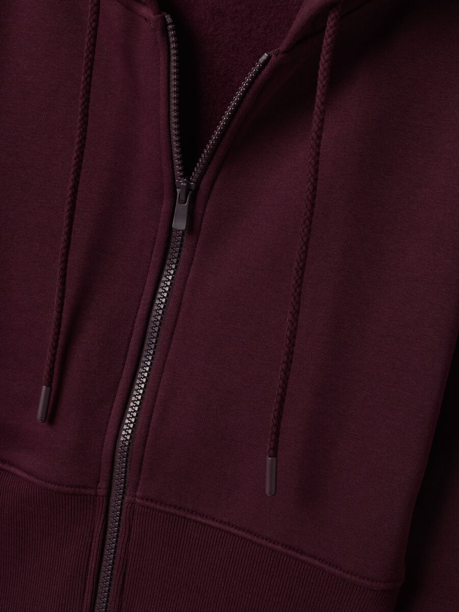 Purple cotton-blend fitted hoodie_1