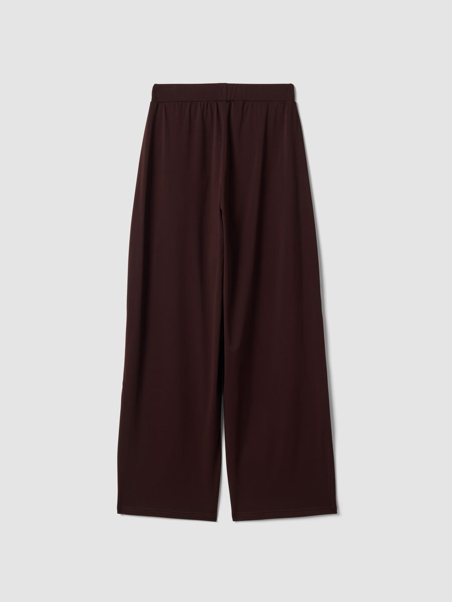 Pantaloni Easy Dry marroni in tessuto elasticizzato wide leg ALTAVIA STUDIO_5