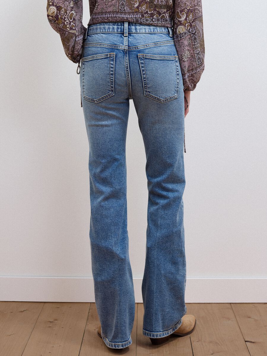 Light Blue Stretch Cotton Bootcut Jeans_2
