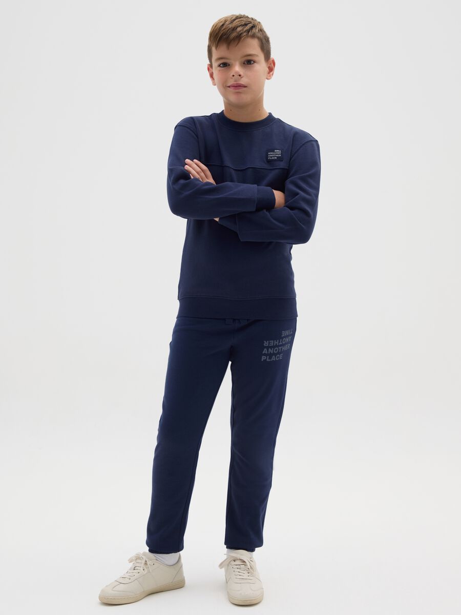 Boys' regular fit blue cotton trousers_0