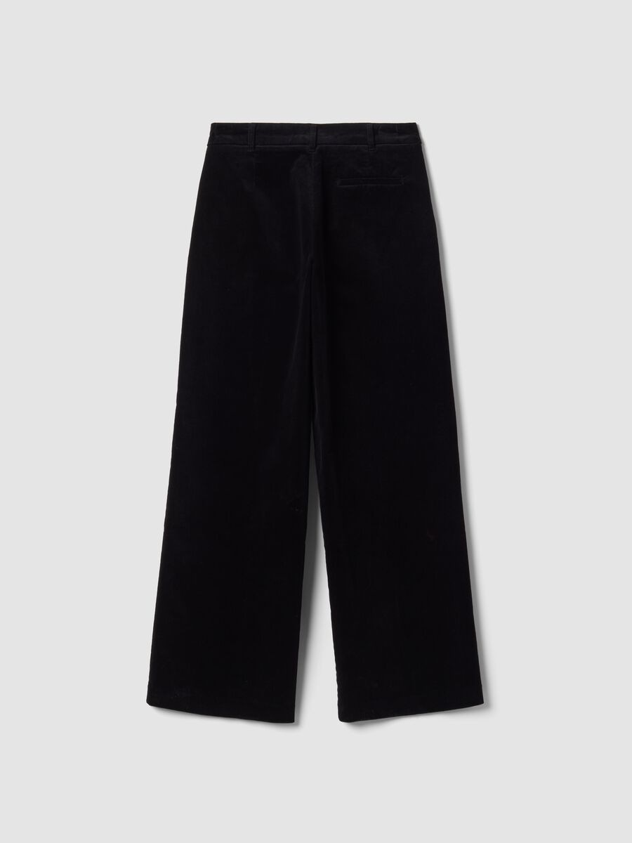 Black The Iconic Pants straight-leg ribbed stretch cotton trousers_6