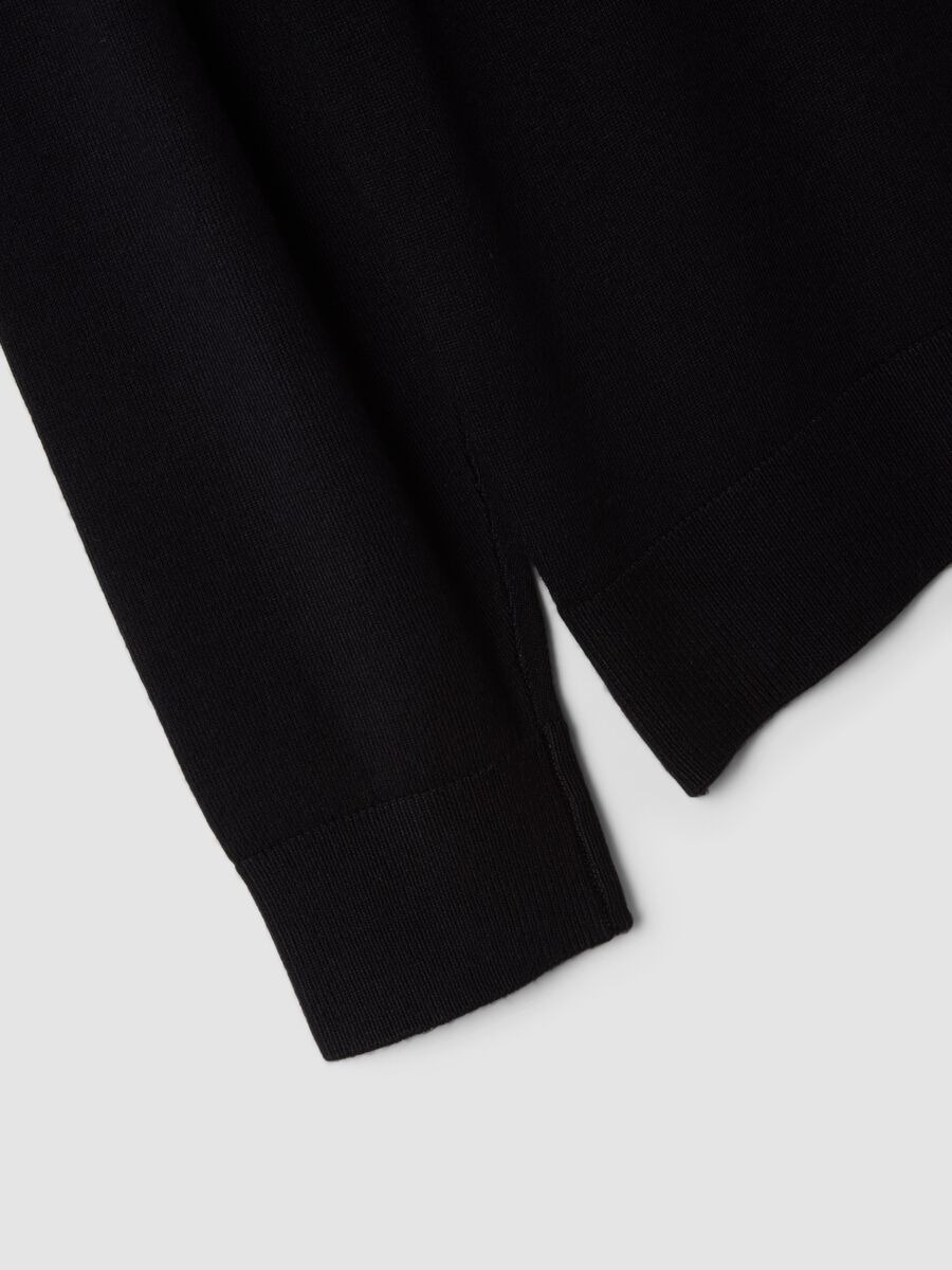 Black viscose-blend roll-neck jumper_1