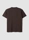 Brown mercerised pure cotton regular-fit crew-neck T-shirt_5
