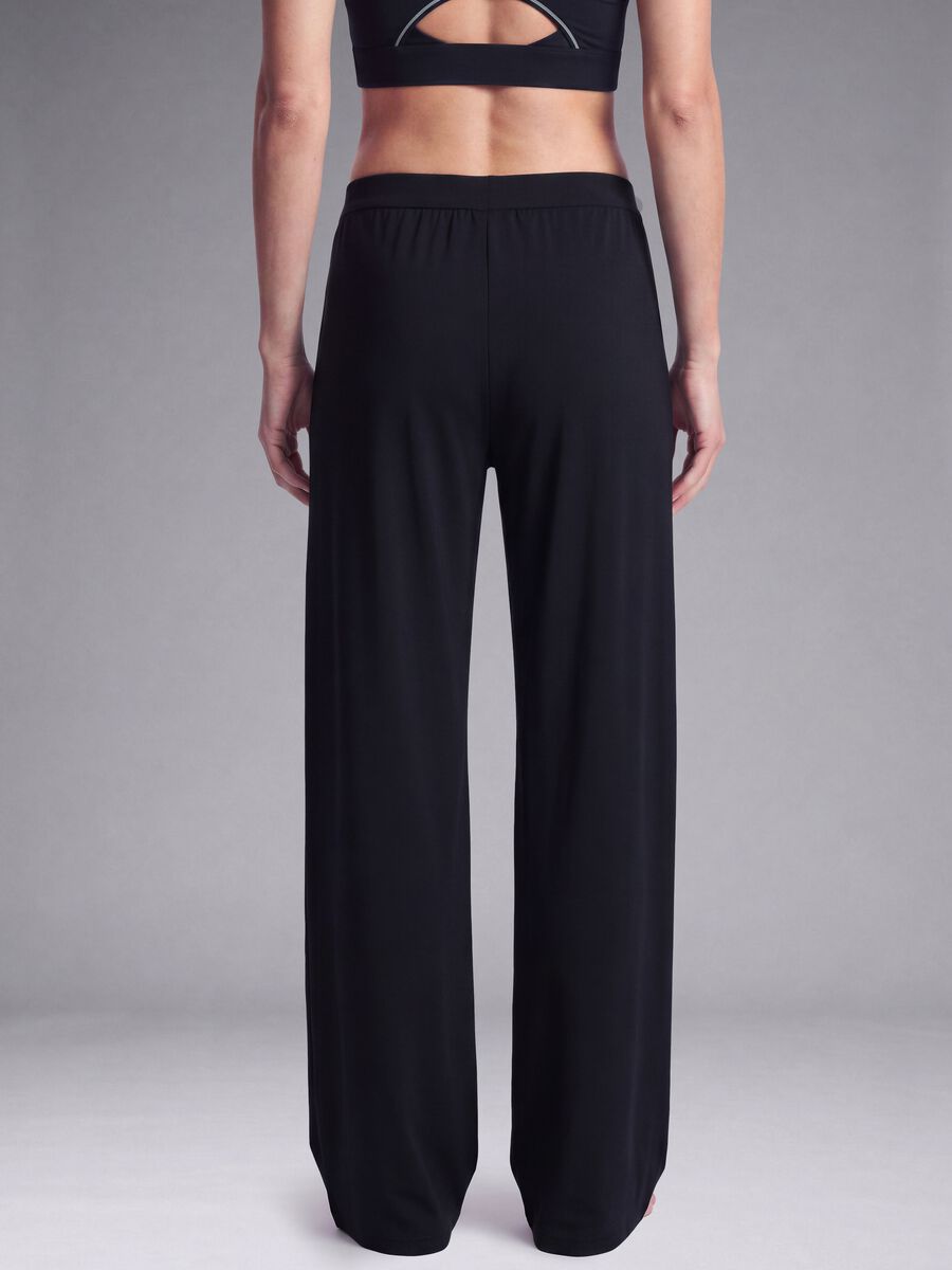 Black Easy Dry wide-leg stretch trousers ALTAVIA STUDIO_2