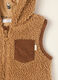 Brown teddy-effect hooded gilet_1