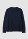 Blue crew-neck cotton and wool-blend jumper_2