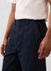 Pantaloni blu navy in puro cotone con tasche applicate_2