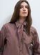 Multicolour stretch-cotton shirt with scarf collar_0