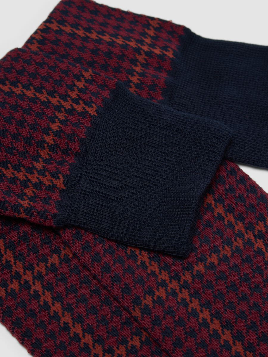 Navy blue long stretch-cotton socks_1