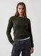 Dark green cotton-blend crew-neck jumper_0