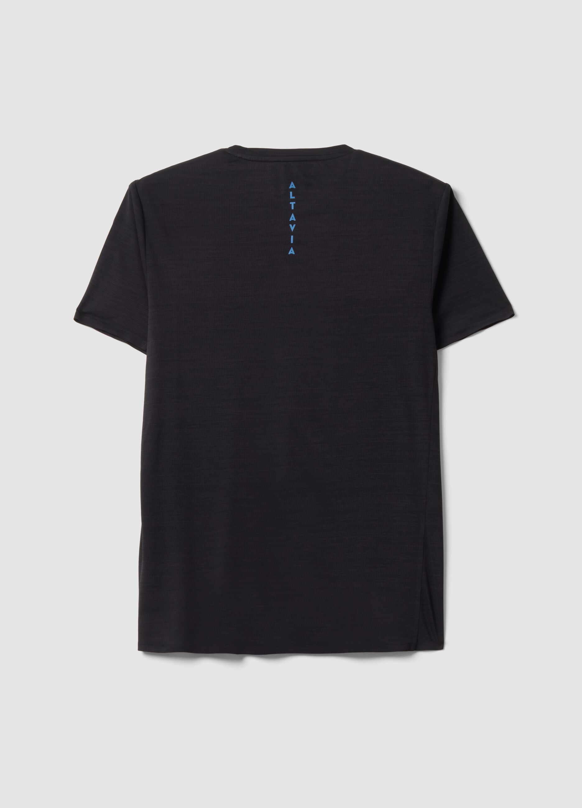 Black breathable crew-neck slim-fit T-shirt ALTAVIA RUNNING