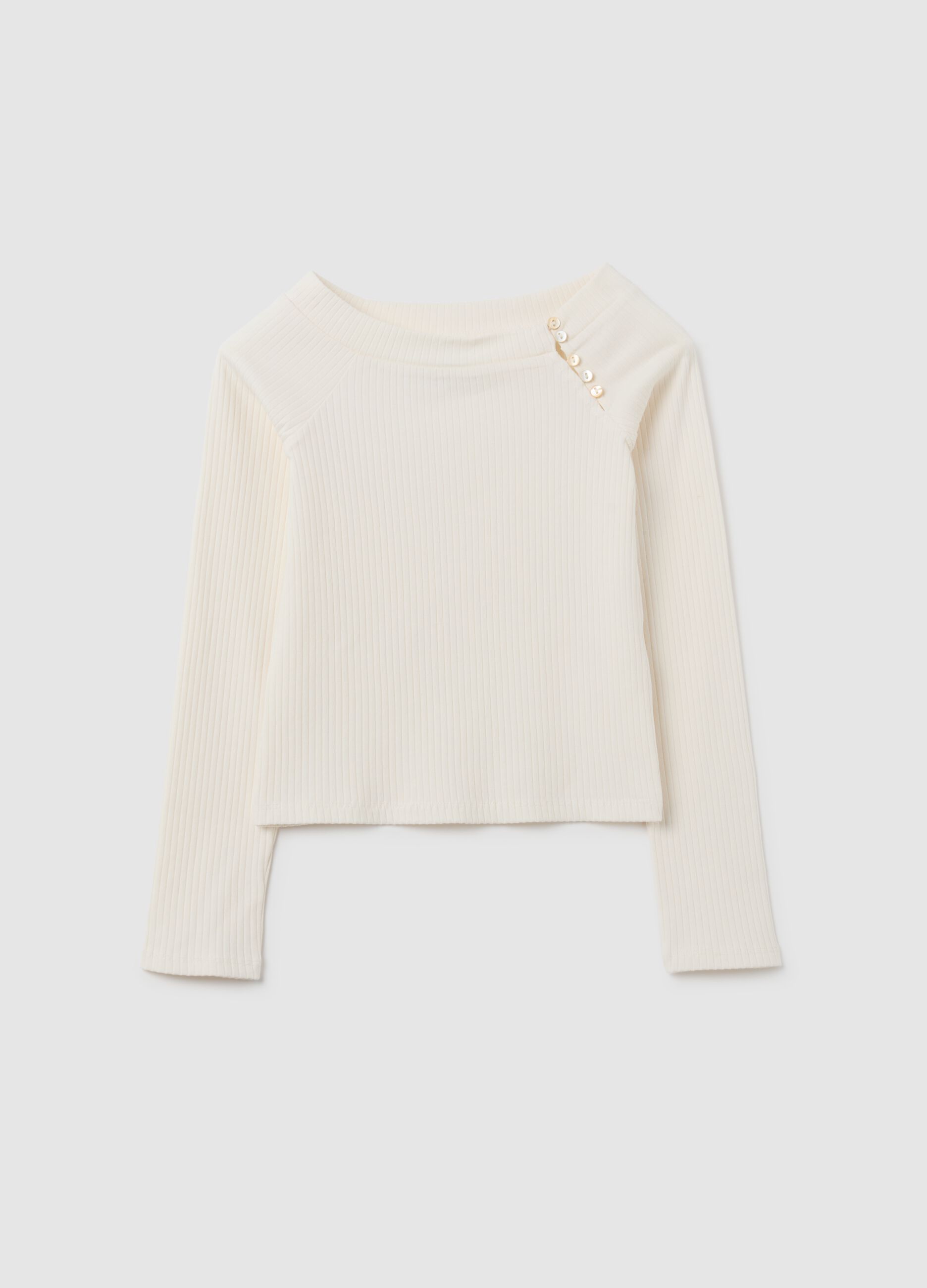 Girls' White Cotton Regular Fit Jumper