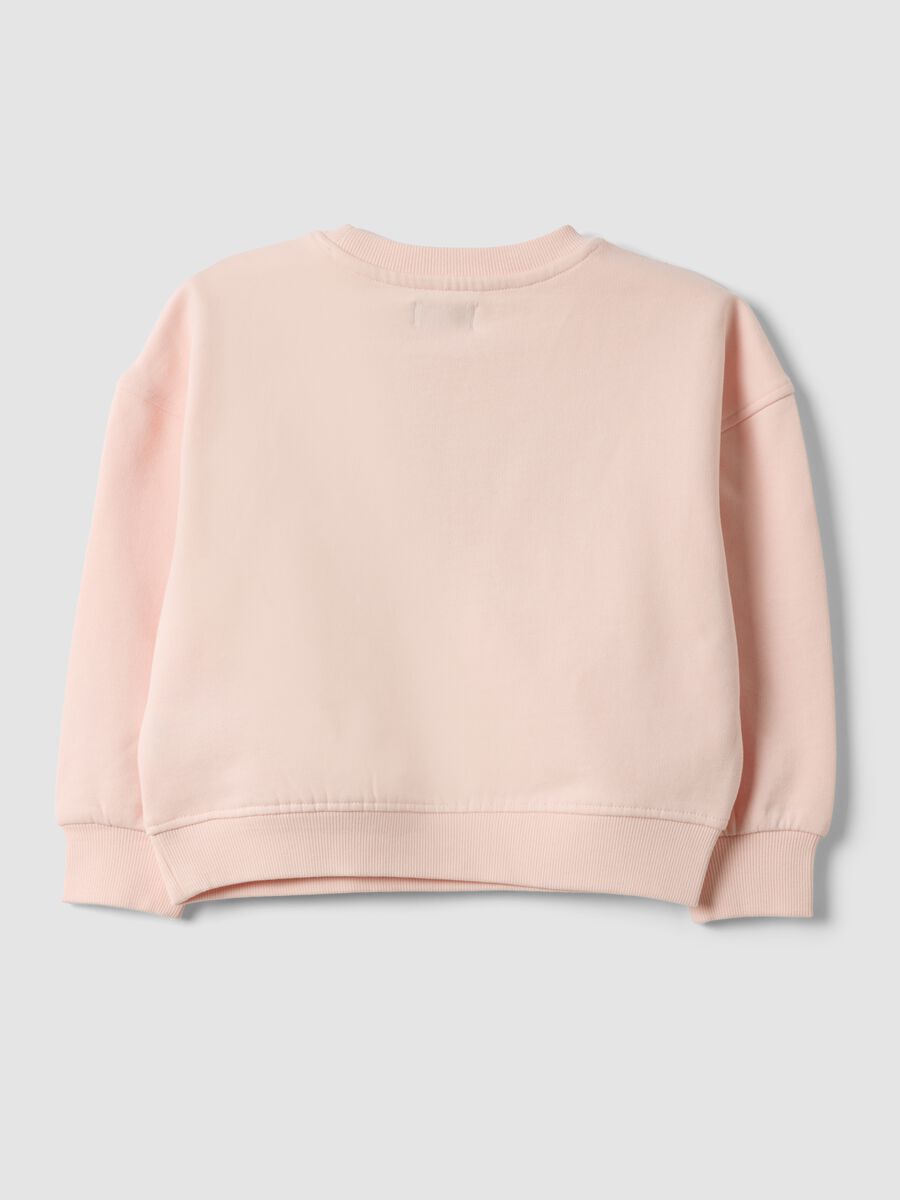 Pink pure cotton crew-neck sweatshirt_1