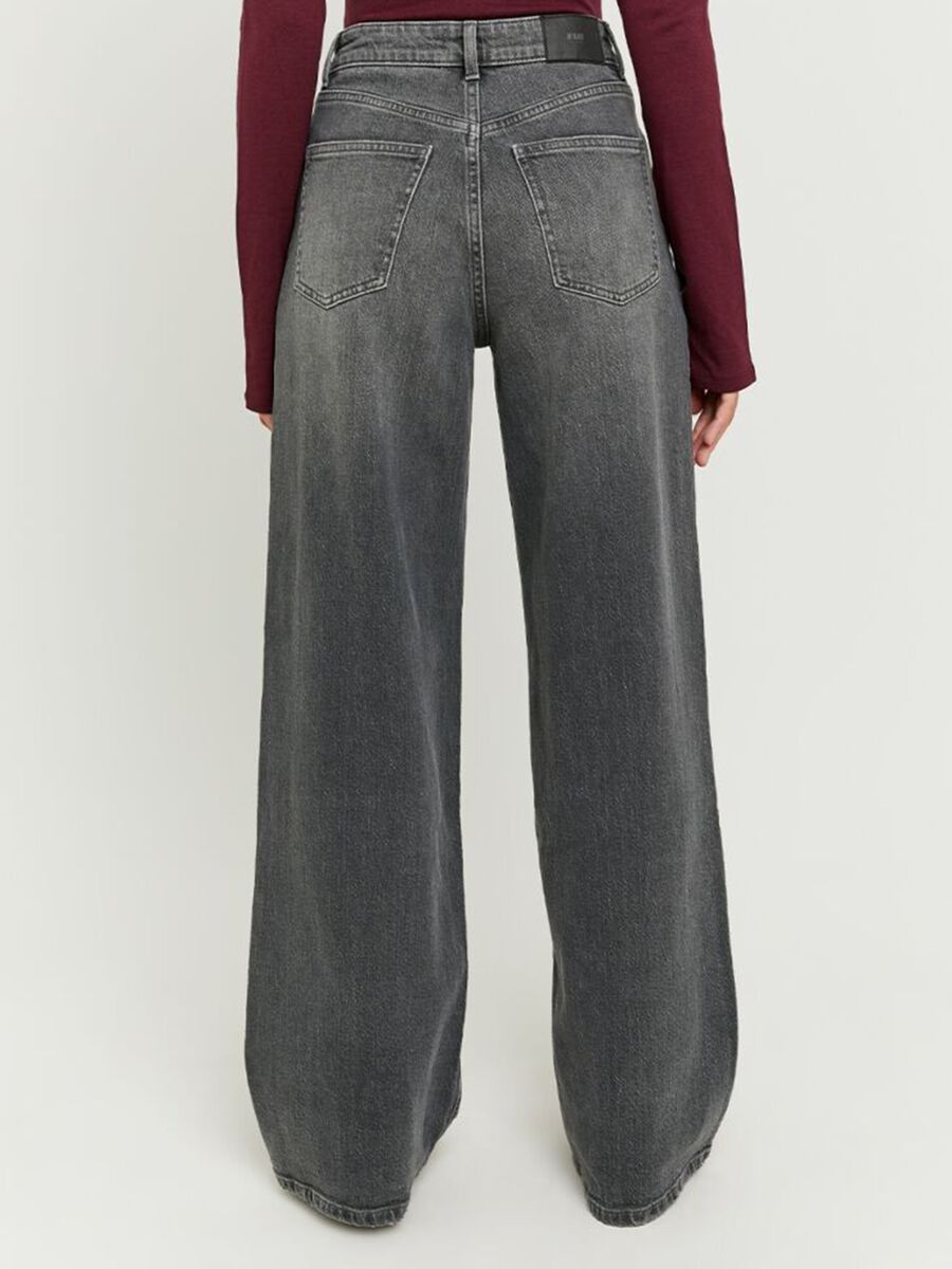 Grey Denim Cotton Regular Fit Trousers_2