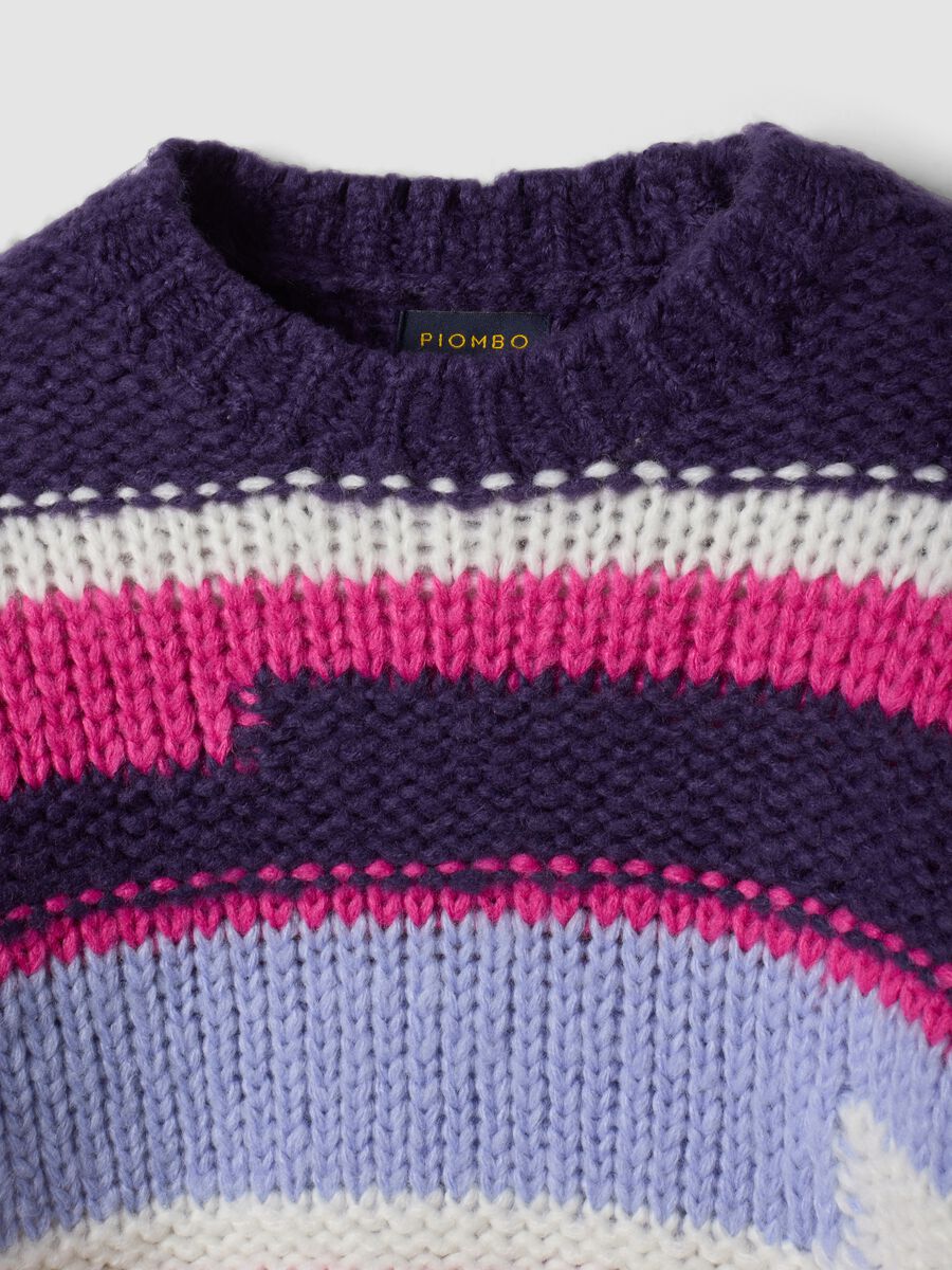 Purple striped crew-neck jumper, regular fit_1