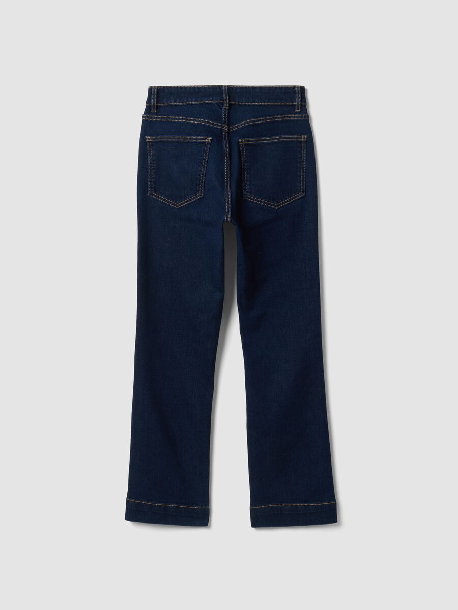 Blue denim cropped slim-fit jeans in stretch cotton and viscose_6