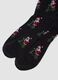 Black over-the-calf stretch-cotton socks with Christmas print_1