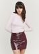 Red Vinyl Mini Skirt with Regular Fit_1
