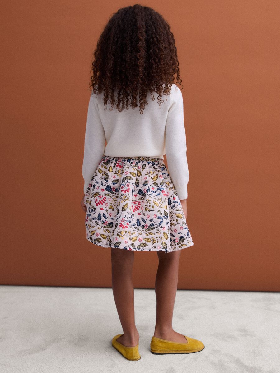 تنورة متعددة الألوان من مزيج الفيسكوز بنقشة زهرية_2