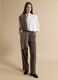 Brown formal stretch-viscose regular-fit trousers_0