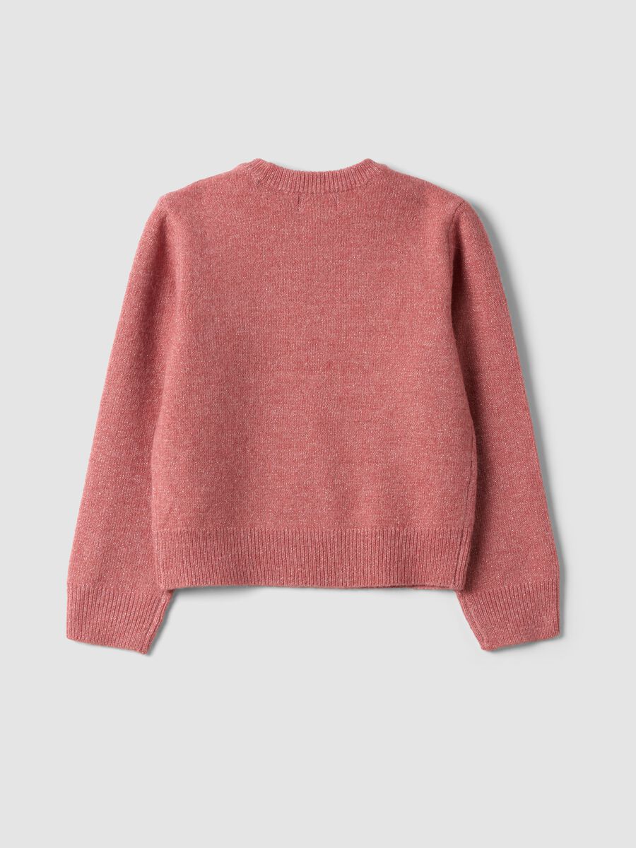 Pink stretch crew-neck jumper_1
