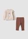 Completo jogging rosa in misto cotone organico con stampa Gli Aristogatti_0