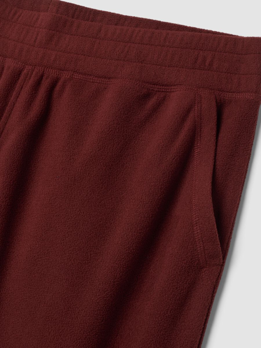 Red regular-fit fleece joggers_1