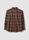 Camicia marrone a quadri in flanella di puro cotone regular fit_2