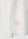 White pure organic cotton T-shirt with star print for girls_3