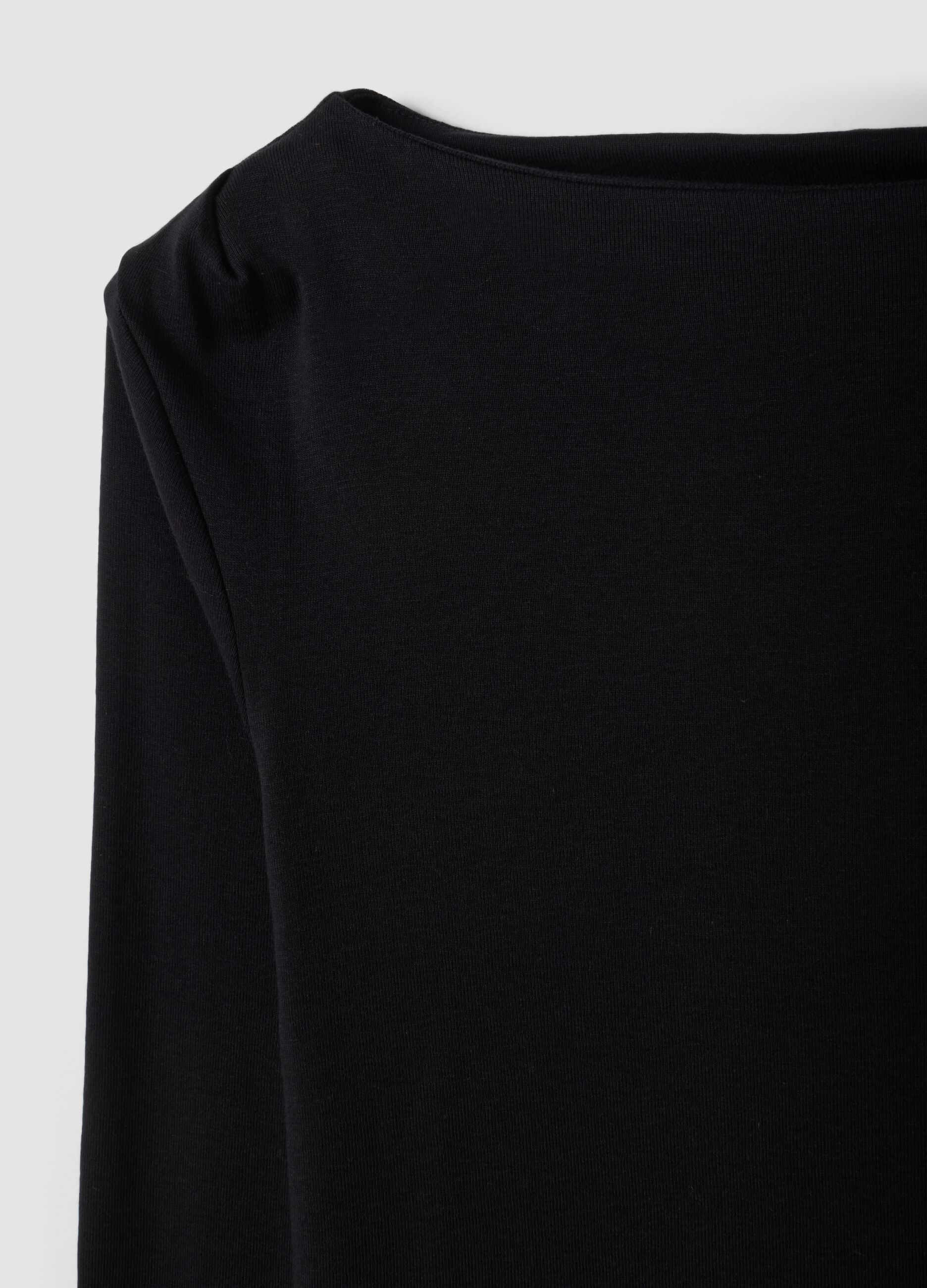 Black pure cotton crew-neck T-shirt