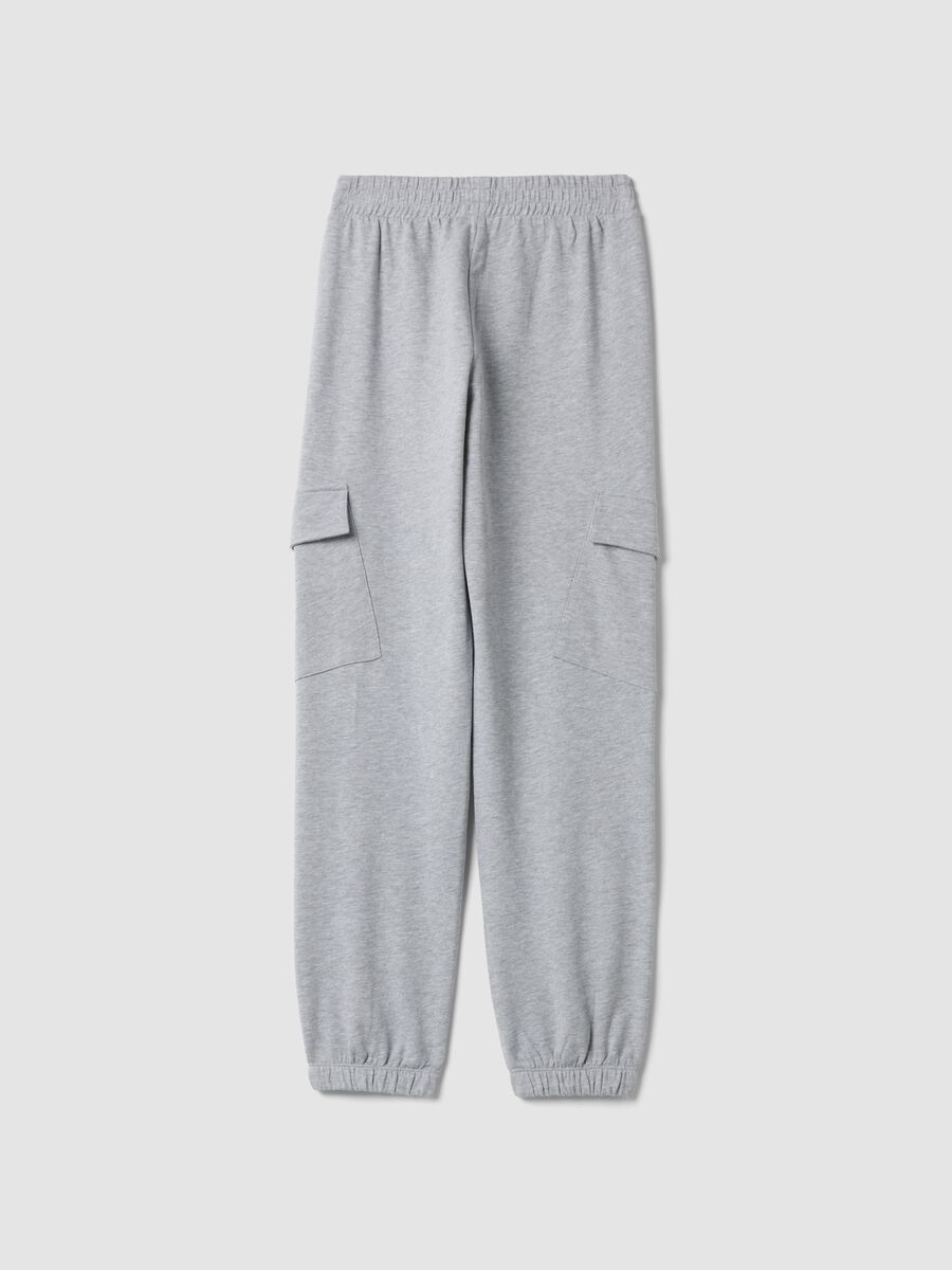 Grey cotton and viscose blend joggers_2