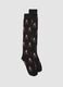 Black over-the-calf stretch-cotton socks with Christmas print_0