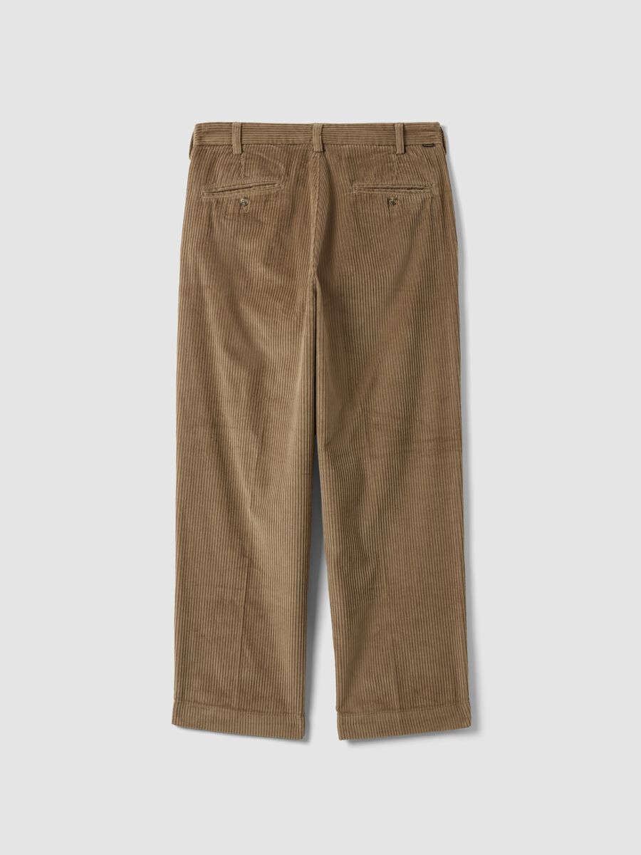 Brown pure cotton corduroy baggy-fit trousers_2
