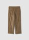Pantaloni marroni in puro cotone a coste baggy fit_2