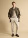 Beige regular-fit stretch cotton twill chino trousers_0
