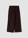 Brown pure cotton corduroy wide-leg trousers_2