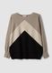 Multicolour viscose-blend jumper with contrast pattern, regular fit_0