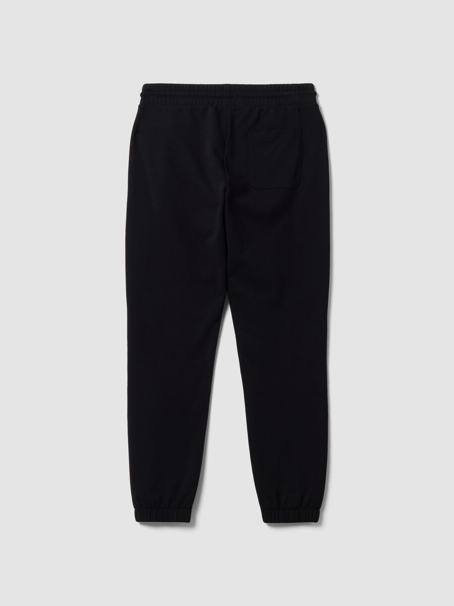 Black cotton-blend joggers, regular fit_6