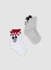 2-pack of grey and white short socks in stretch organic cotton with Mickey print_0
