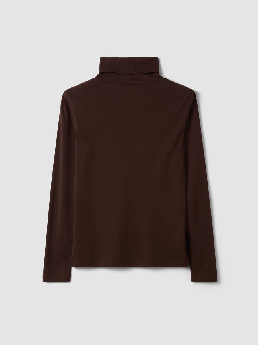 Brown pure cotton crew-neck T-shirt_6