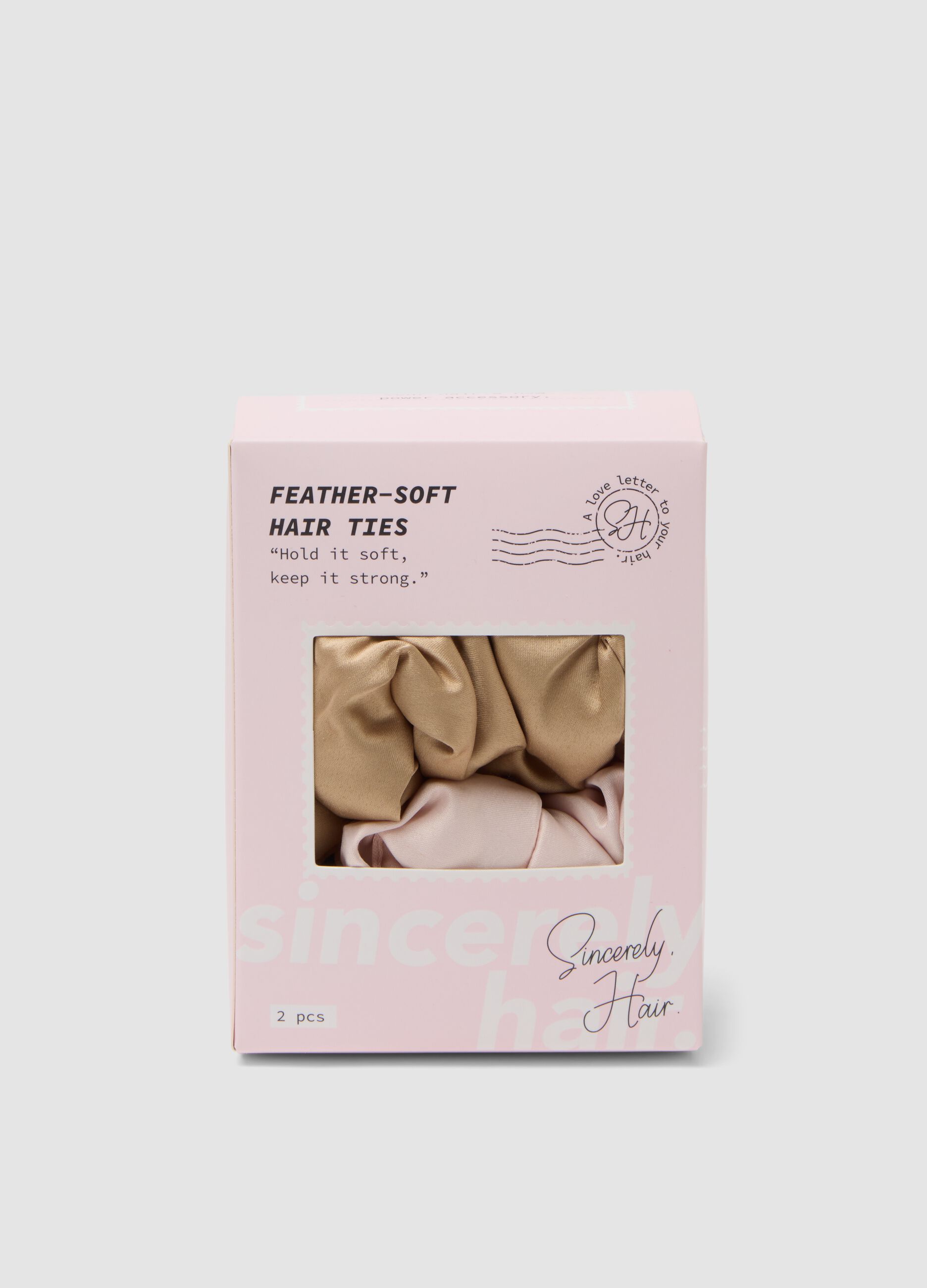 SINCERELY HAIR ربطات شعر فائقة النعومة 2 قطعة XL وردي وموكا