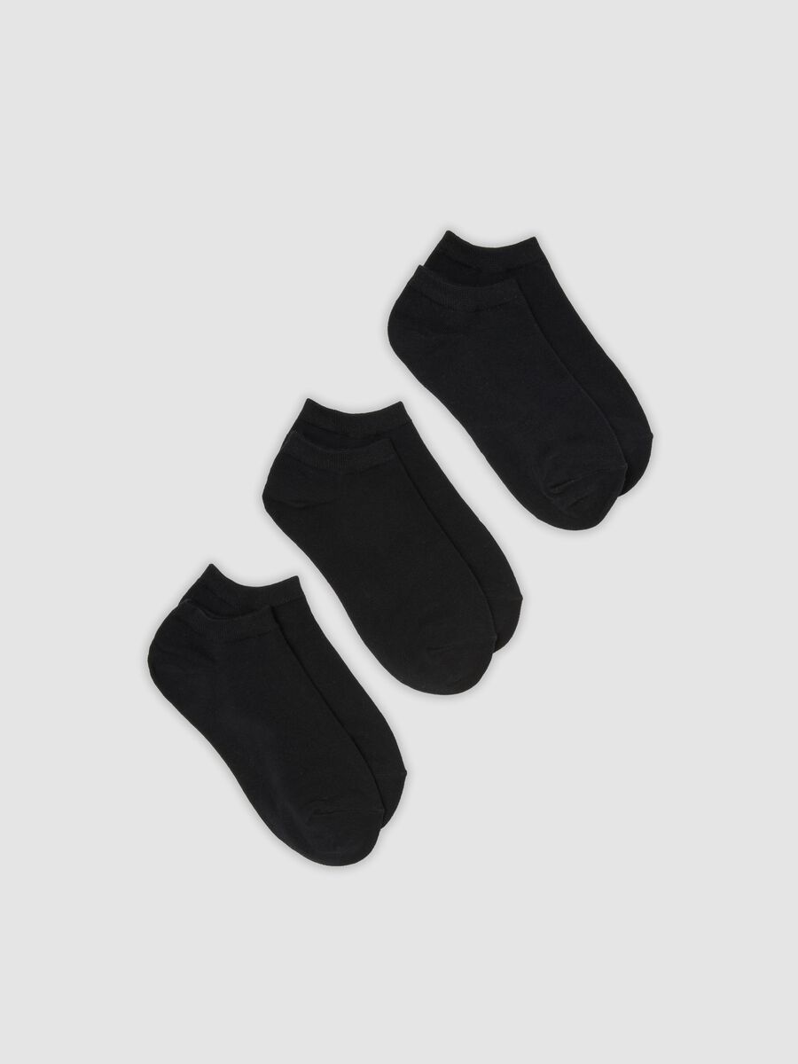 3-pack of black organic cotton jersey ankle socks_0