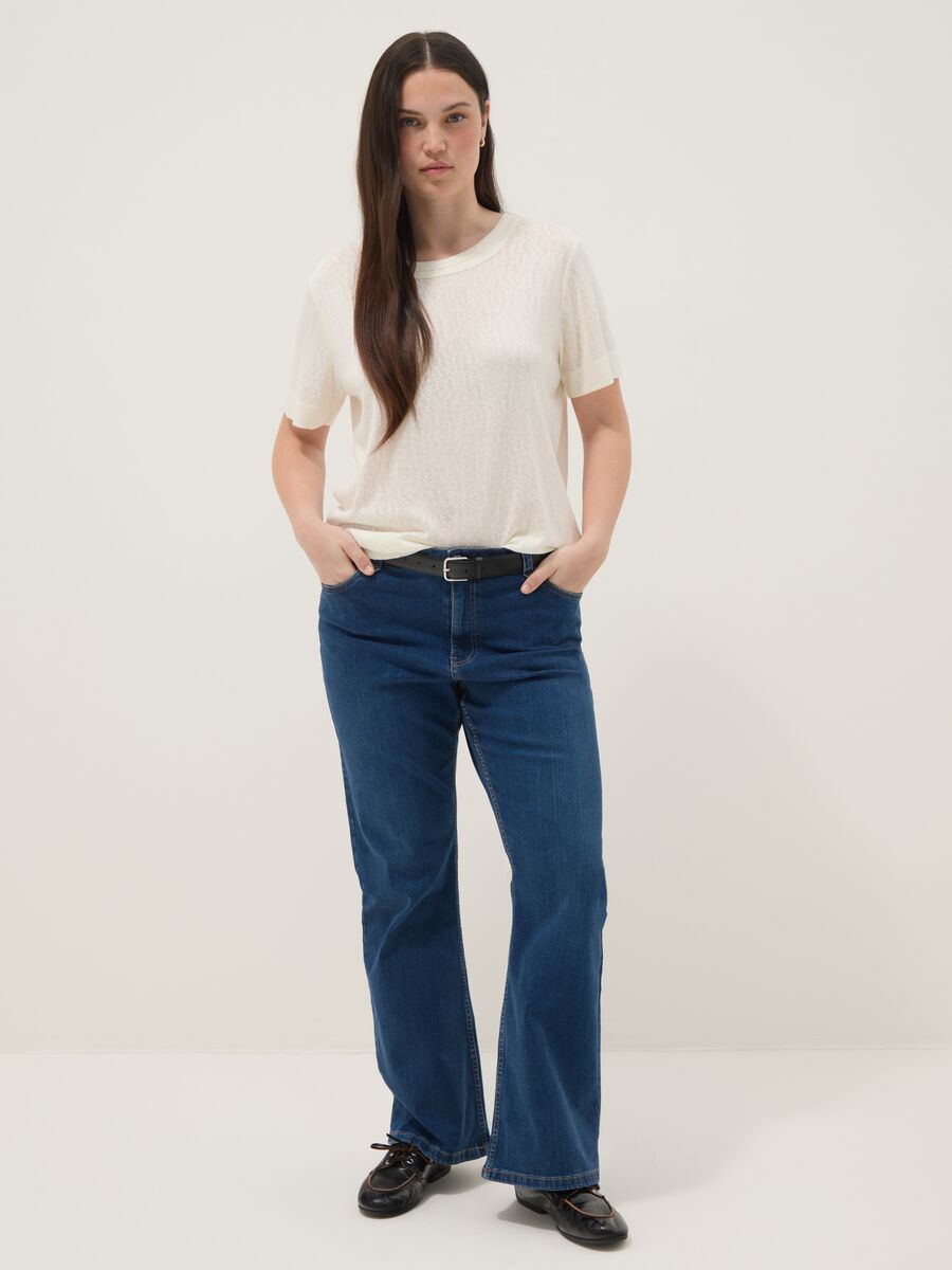 White viscose-blend regular-fit short-sleeve T-shirt_1