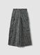 Grey pure cotton cargo trousers with animal print_1